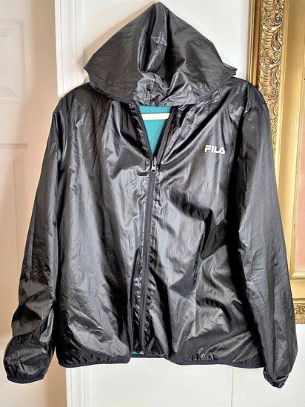 Fila Men's Black & Blue Windbreaker Size L